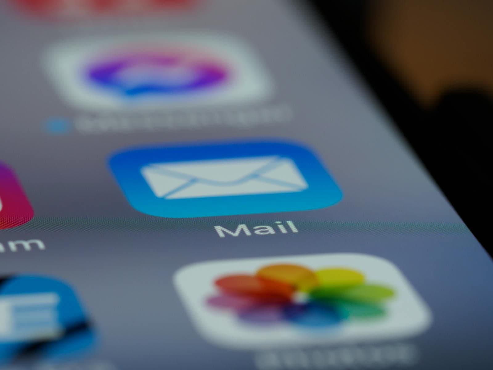 Email account interface on a mobile device